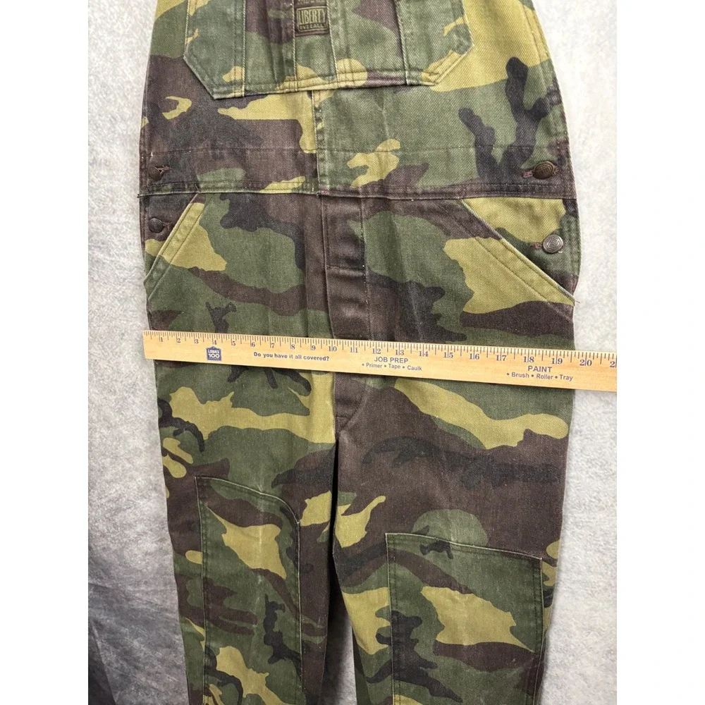 Liberty Men's Bibs Overalls Pants Camo Double Knee Made in USA‎ Denim Size 36x29